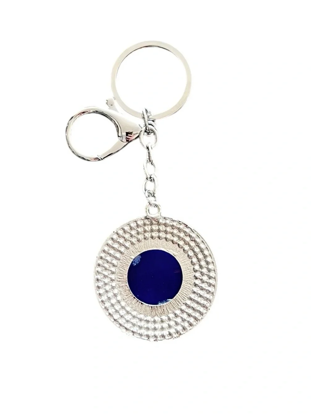 Silver & Blue Evil Eye Aurora Borealis Rhinestone 1.75